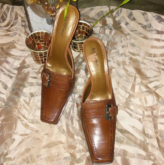 New BCBGirls Leather Heeled Mules - Picture 5 of 5